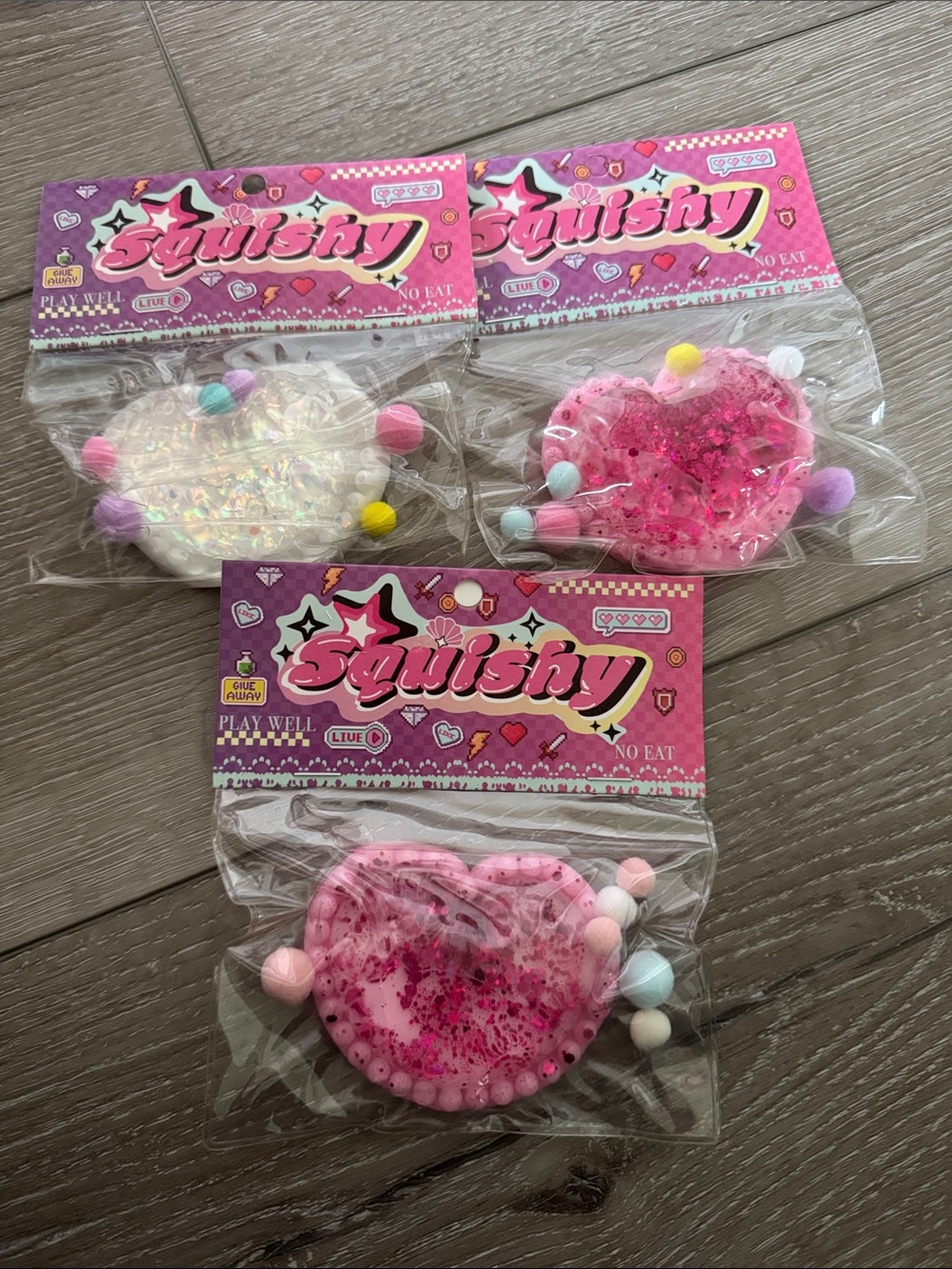 Heart Squishy Toy - Pink/White Assorted